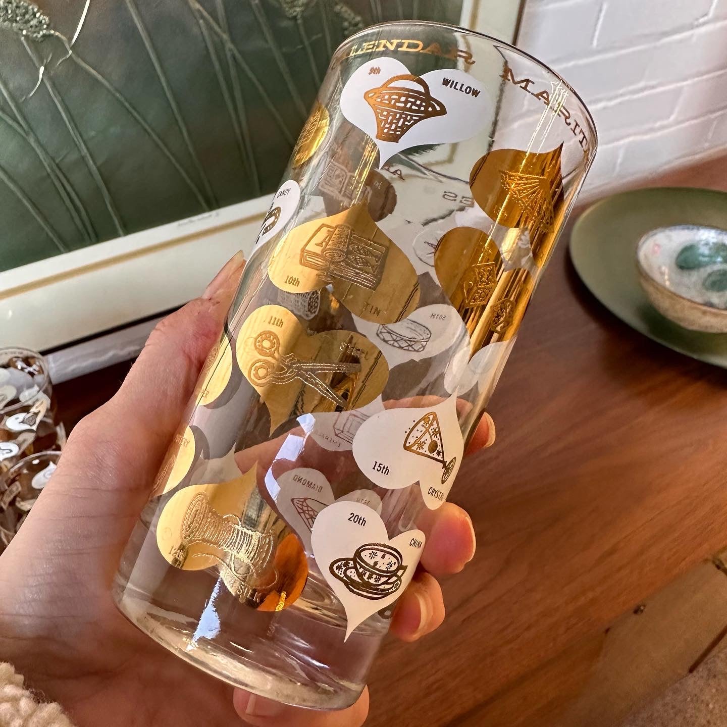 SET OF 7 ANNIVERSARY MILESTONES 22-KARAT HIGHBALL GLASSES