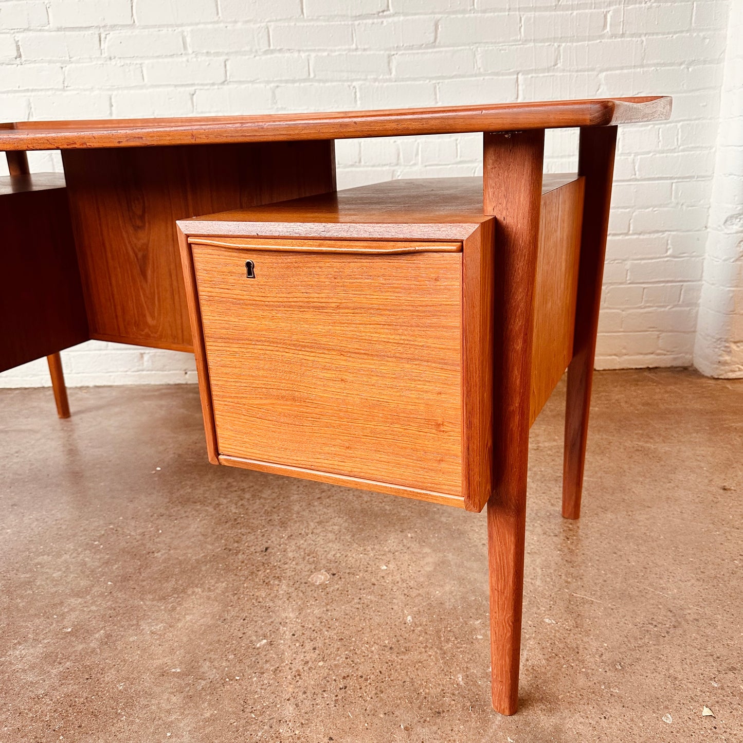 PETER LØVIG NIELSEN DANISH MODERN TEAK FLOATING DESK
