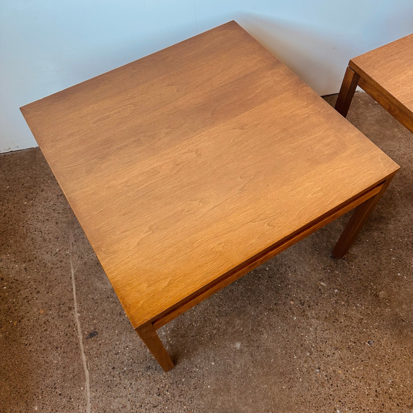 EARLY KNOLL WALNUT SIDE TABLES BY LEWIS BUTLER