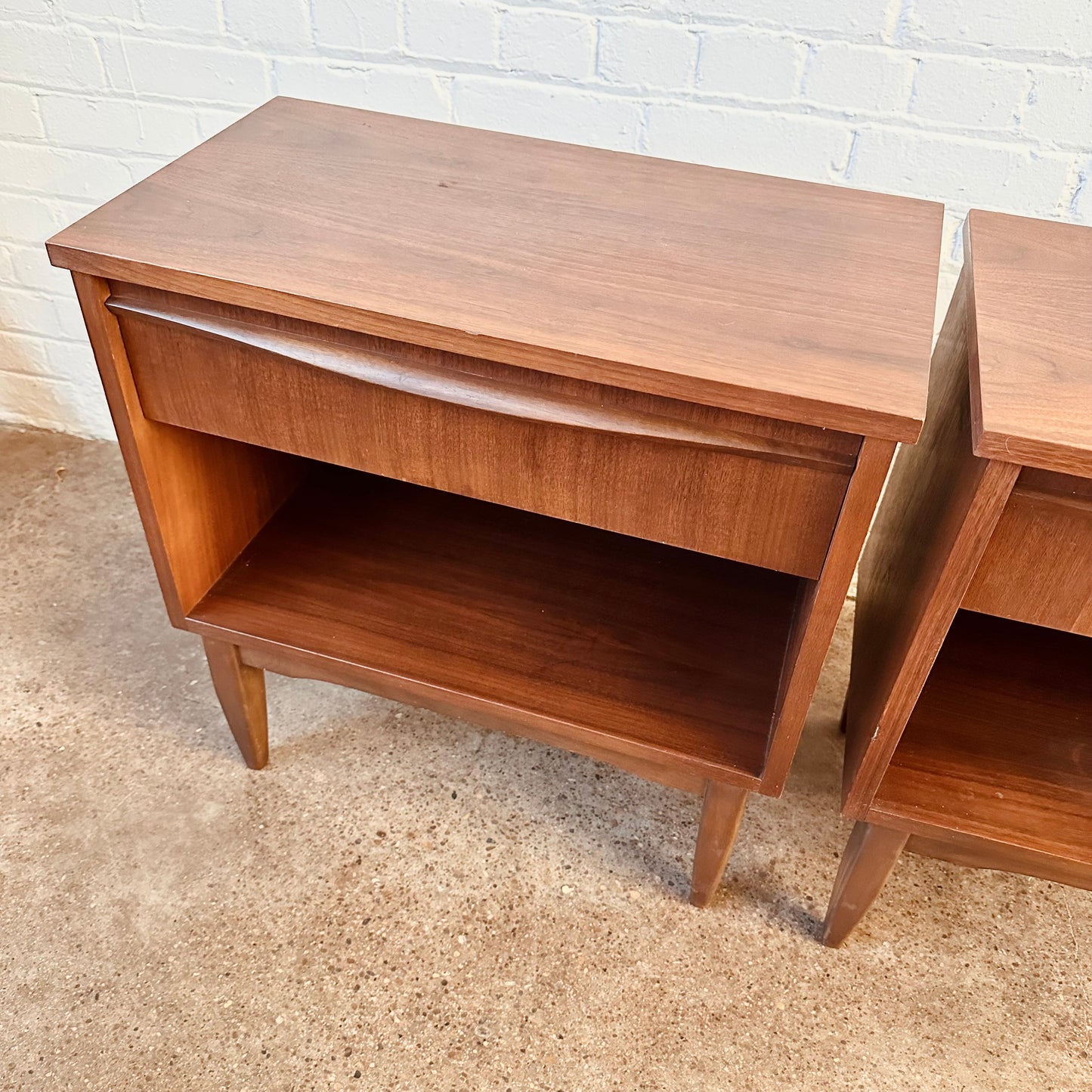 KAUFMAN WALNUT NIGHTSTANDS - A PAIR