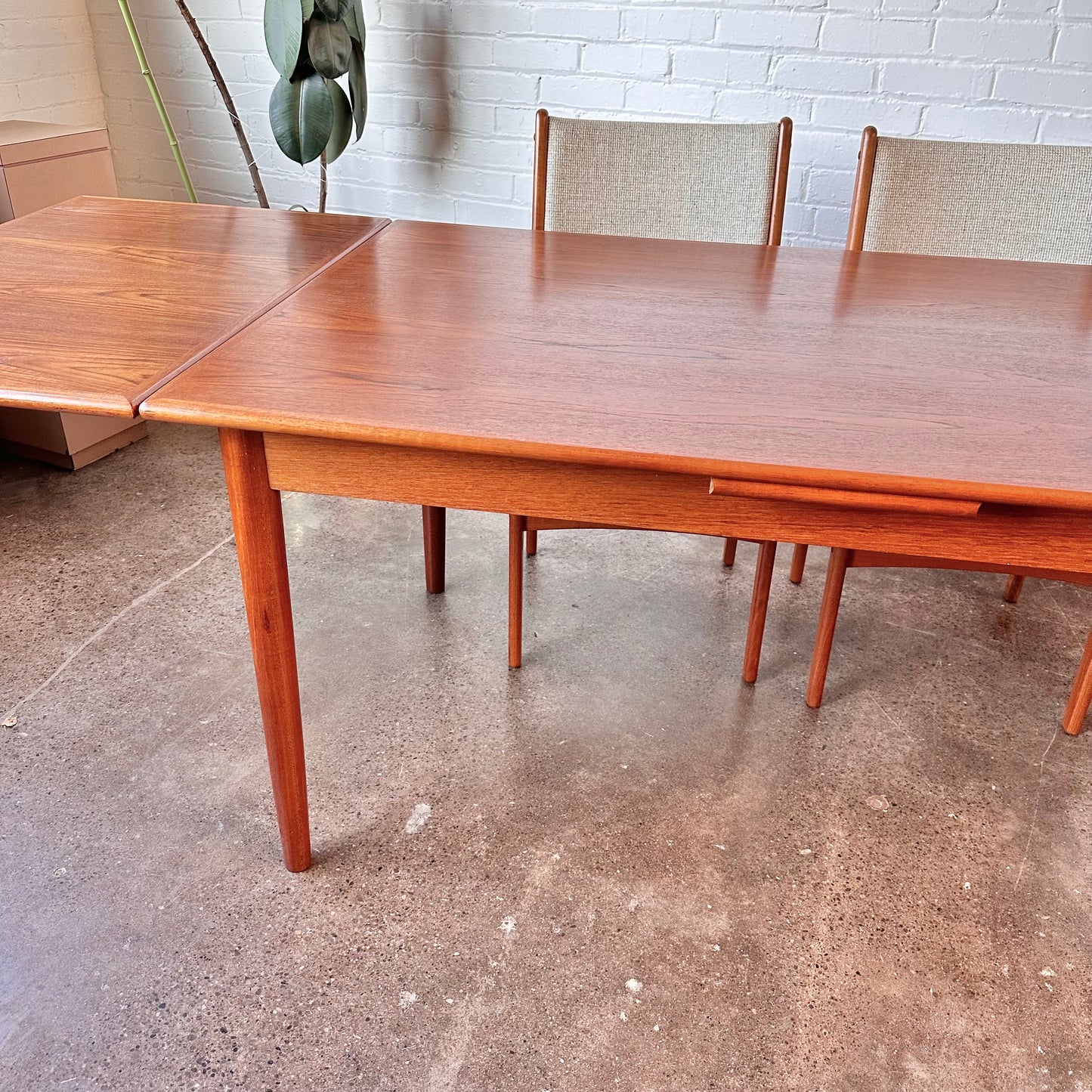 DANISH TEAK DINING TABLE 105” EXPANDABLE & REFINISHED