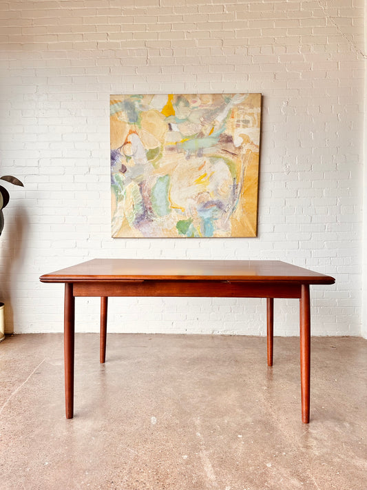 DANISH MODERN 91” DRAW LEAF TABLE - RESTORED
