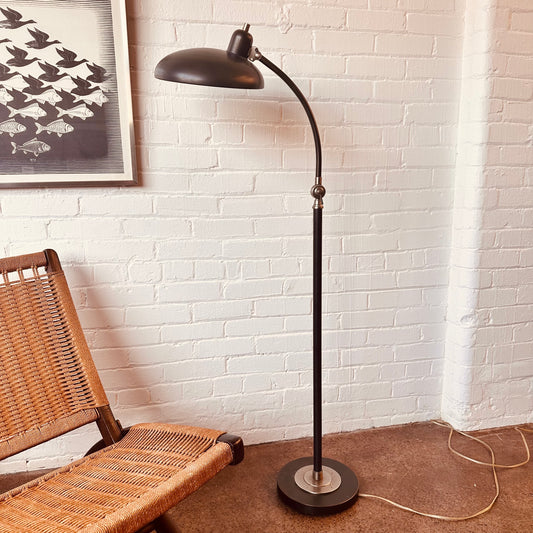 ROBERT ABBEY EBONIZED INDUSTRIAL FLOOR LAMP