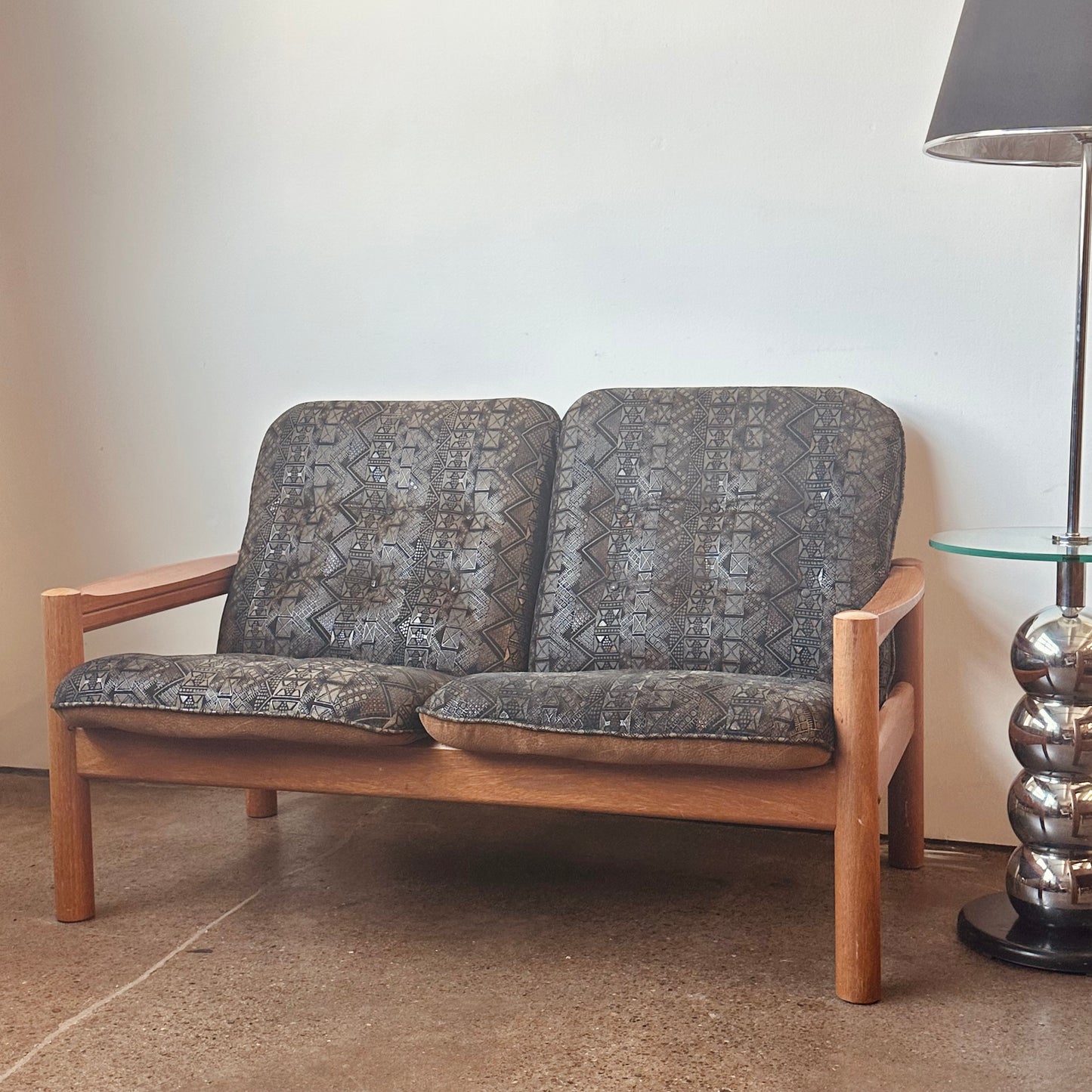 DANISH MODERN TEAK LOVESEAT