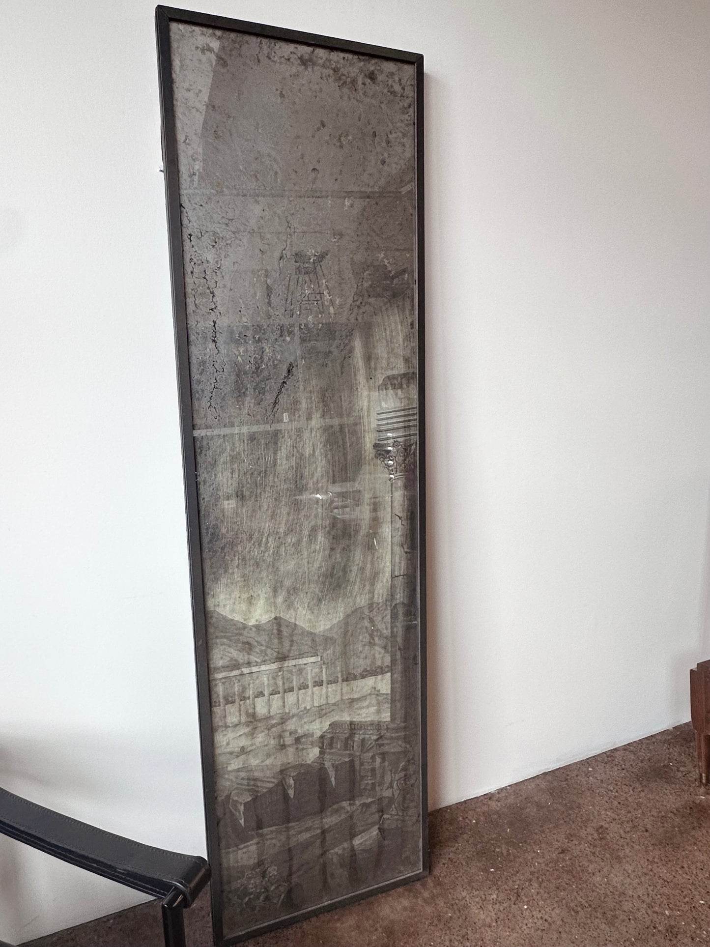 AGED MERCURY MIRROR GRECIAN WALL PANEL