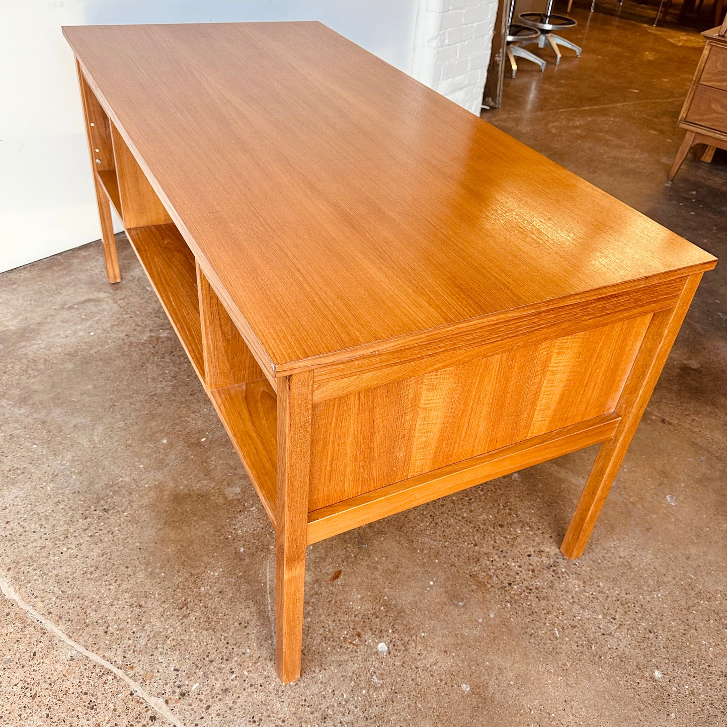SCANDINAVIAN TEAK DESK WITH BACK STORAGE