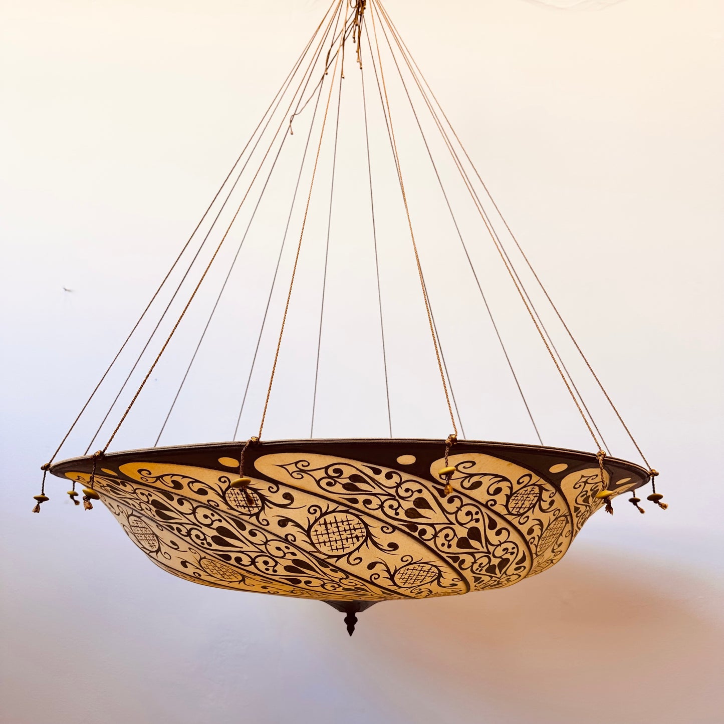 FORTUNY HANGING SILK PARASOL CHANDELIER