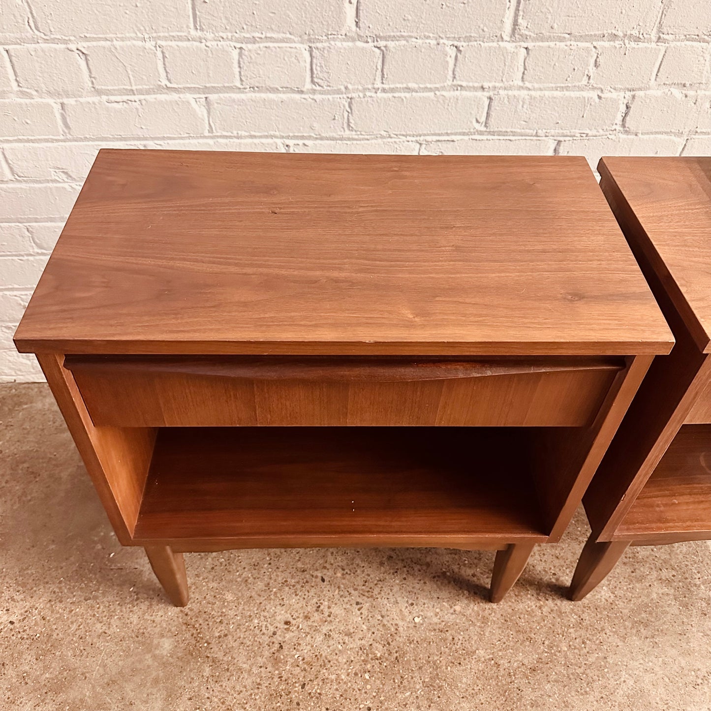KAUFMAN WALNUT NIGHTSTANDS - A PAIR