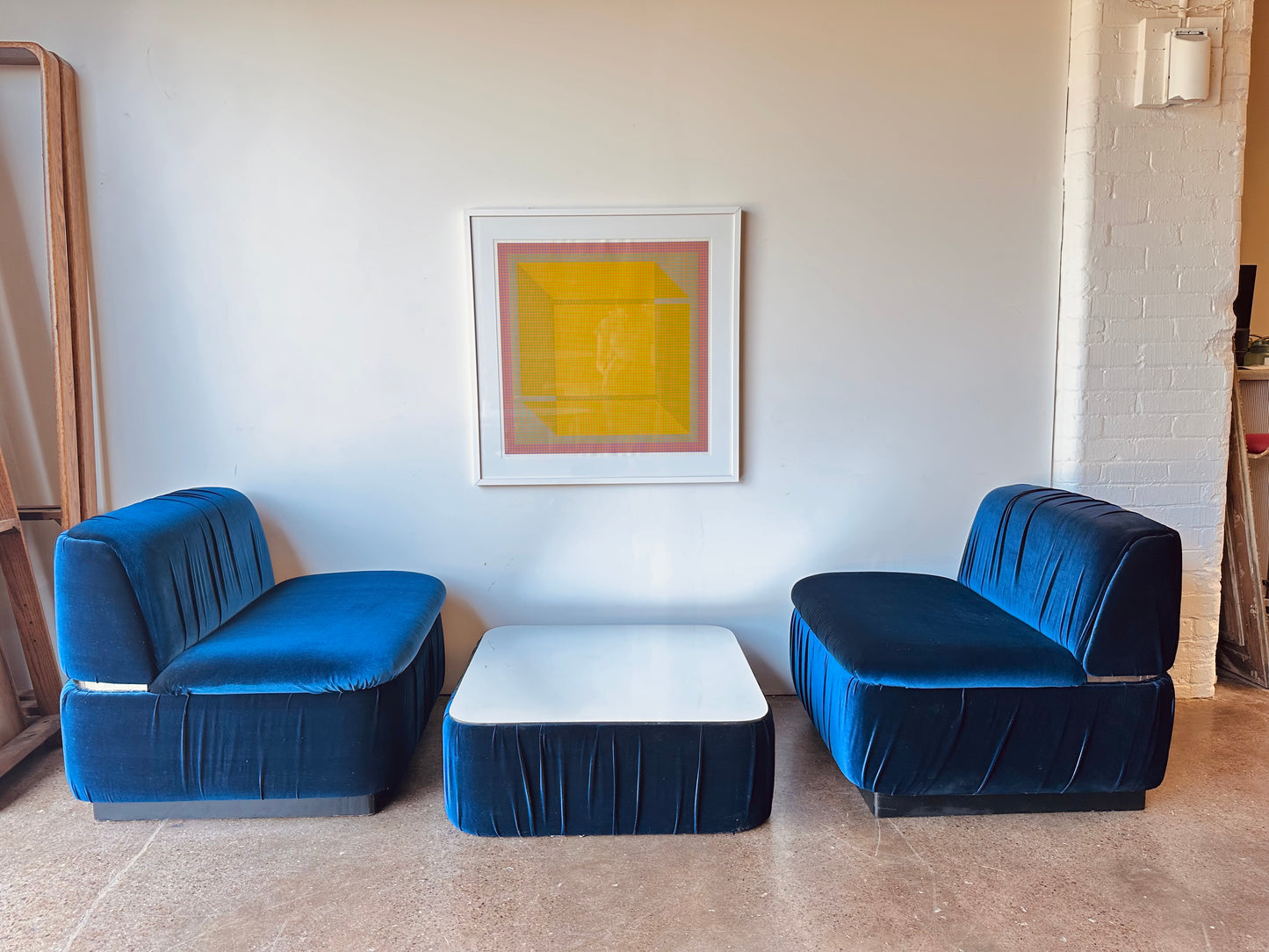 THONET CUBE SOFA AND OTTOMAN SET