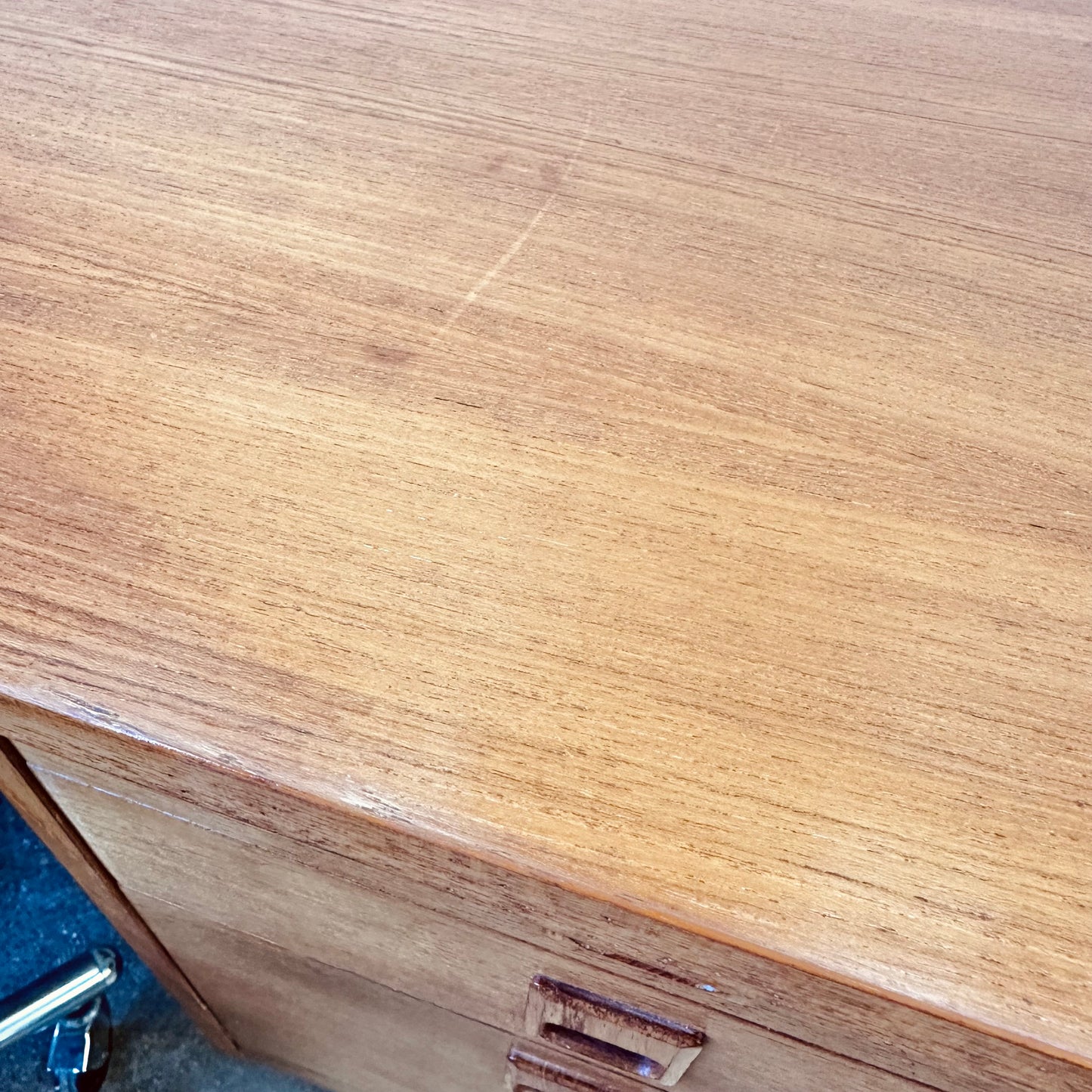 DANISH TEAK EXECUTIVE DESK WITH FINISHED BACK