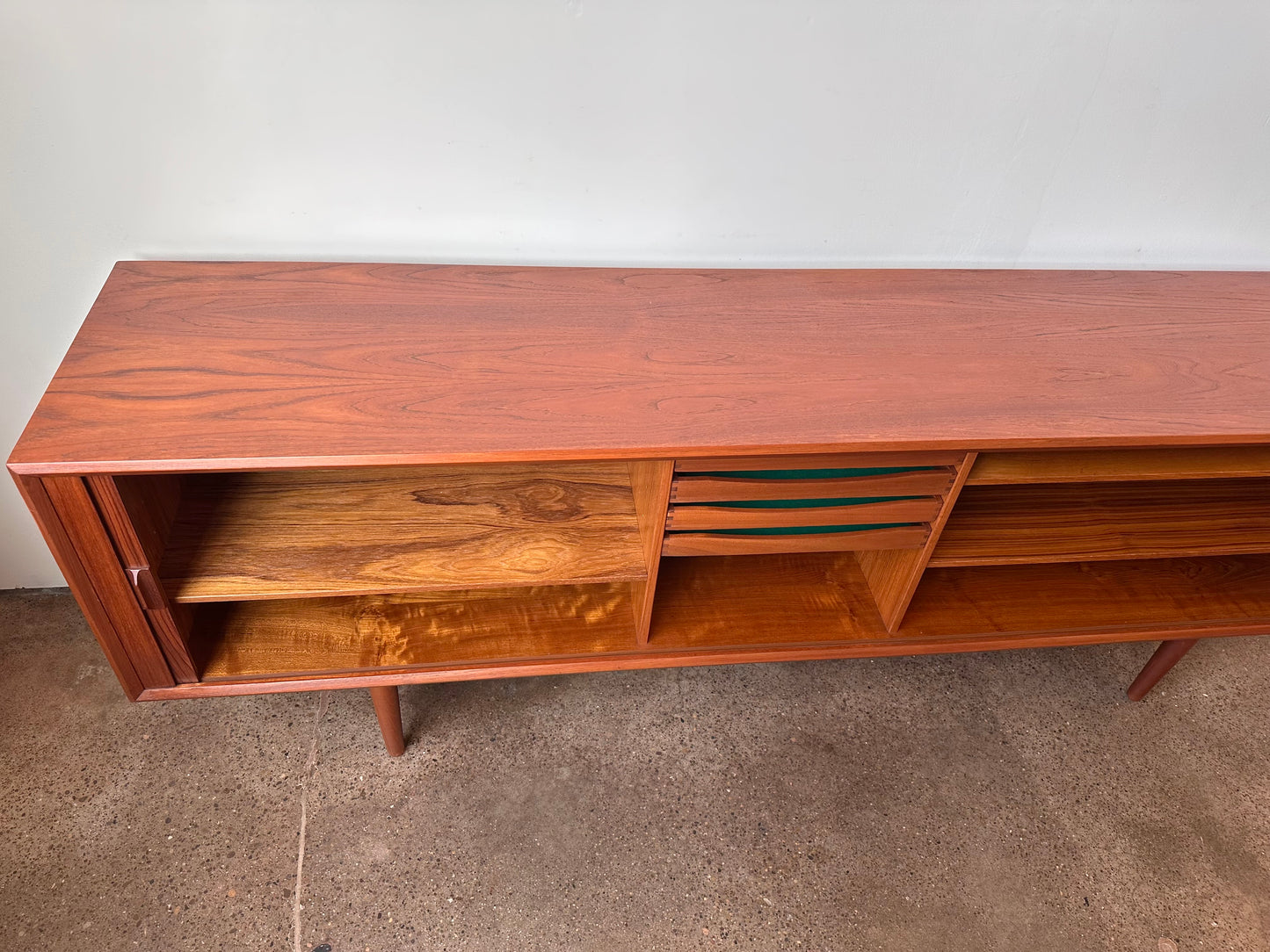 SVEND AAGE LARSEN FOR FAARUP MOBELFABRIK MID CENTURY TEAK TAMBOUR DOOR CREDENZA