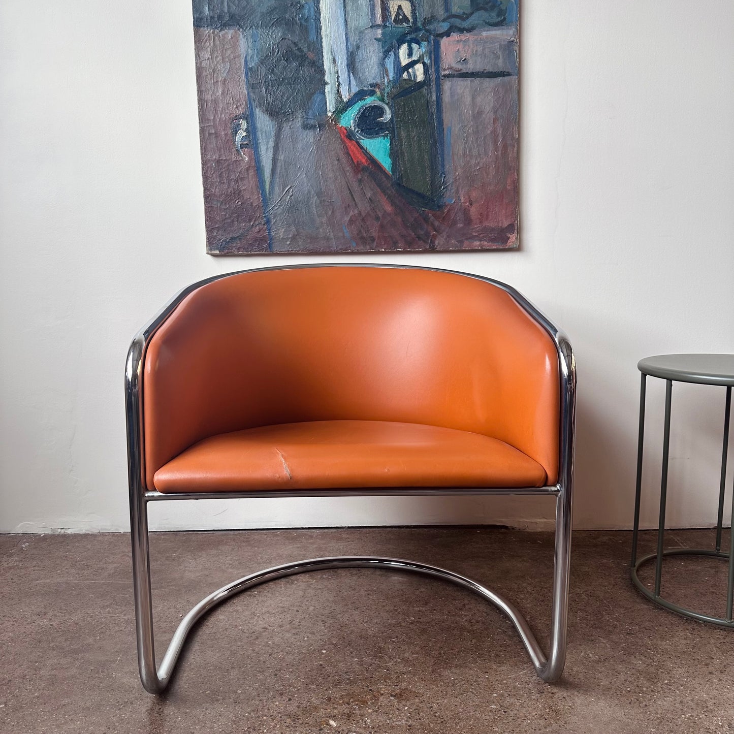 CANTILEVERED CHROME CLUB TUB CHAIR BY BURGASSER & LORENZ FOR THONET