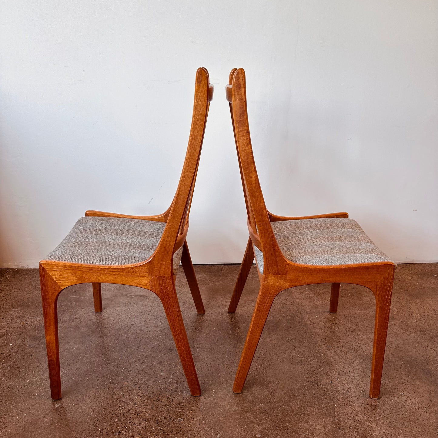 NORDIC FURNITURE DANISH TEAK HIGH BACK DINING CHAIRS - S/4