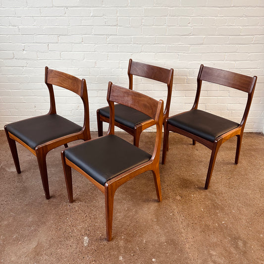 R HUBER TEAK DINING CHAIRS - SET OF FOUR