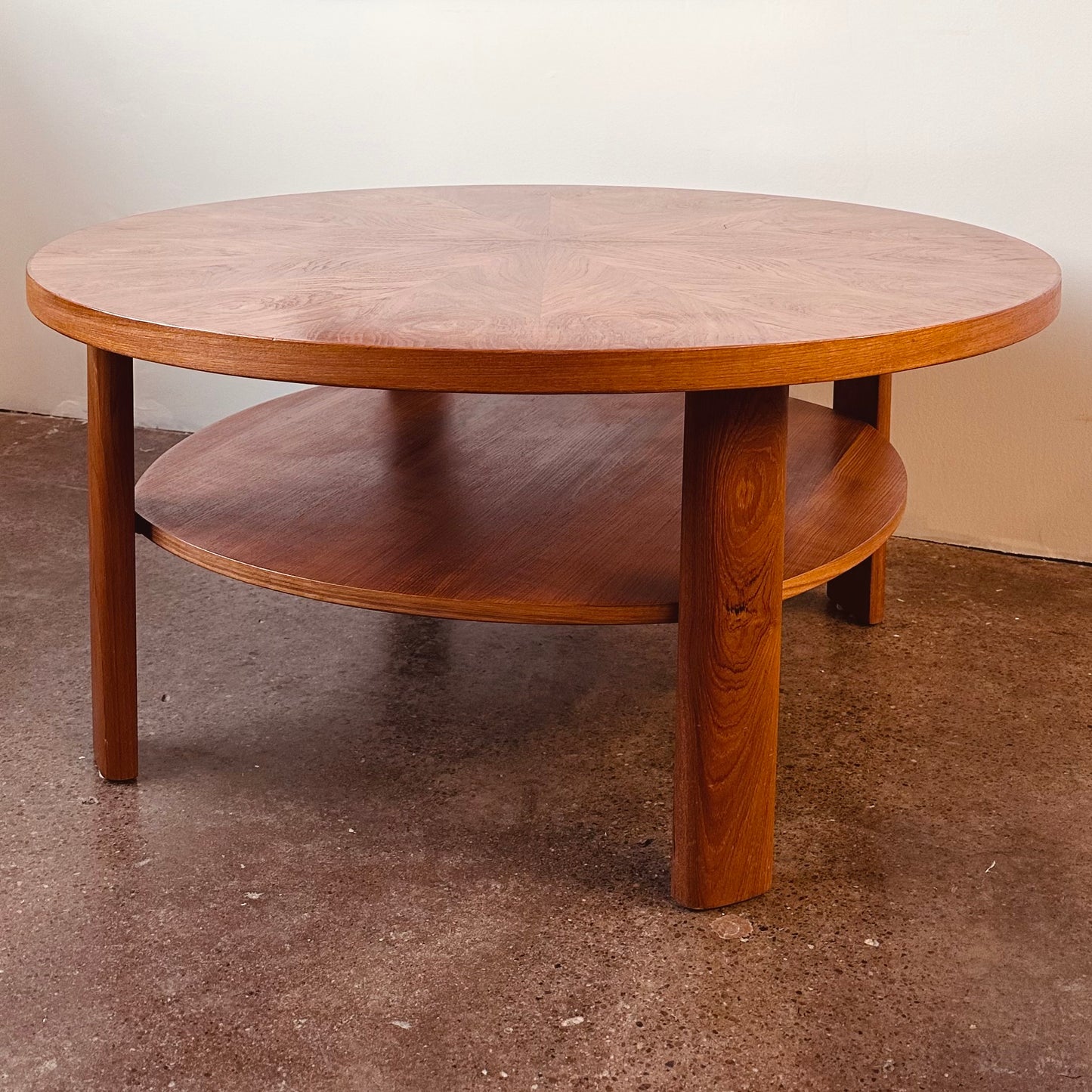 DANISH TEAK ROUND TWO TIER COFFEE TABLE