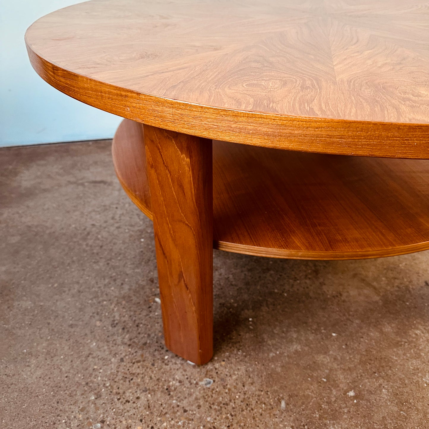 DANISH TEAK ROUND TWO TIER COFFEE TABLE