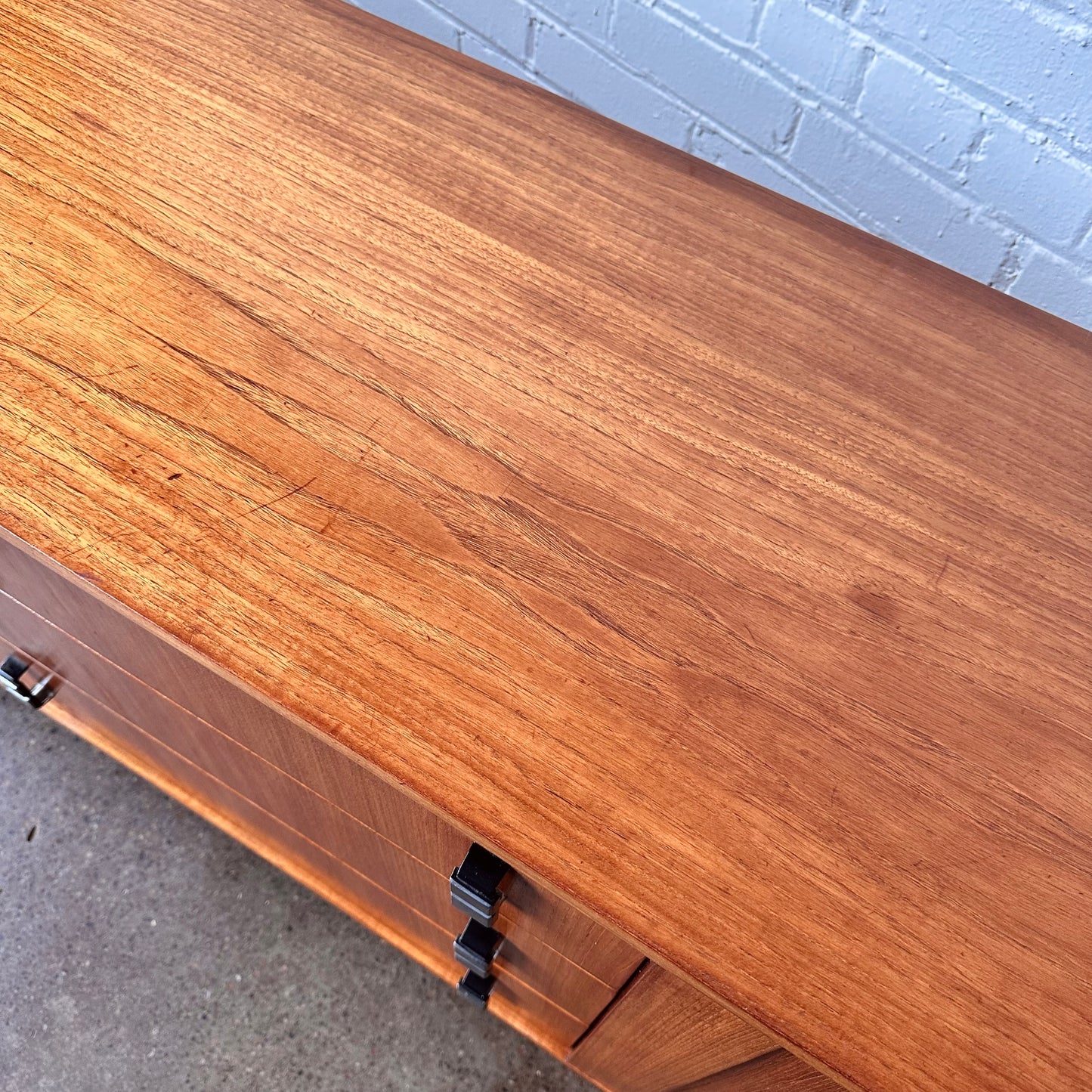 RS ASSOCIATES TEAK TAMBOUR DOOR CREDENZA