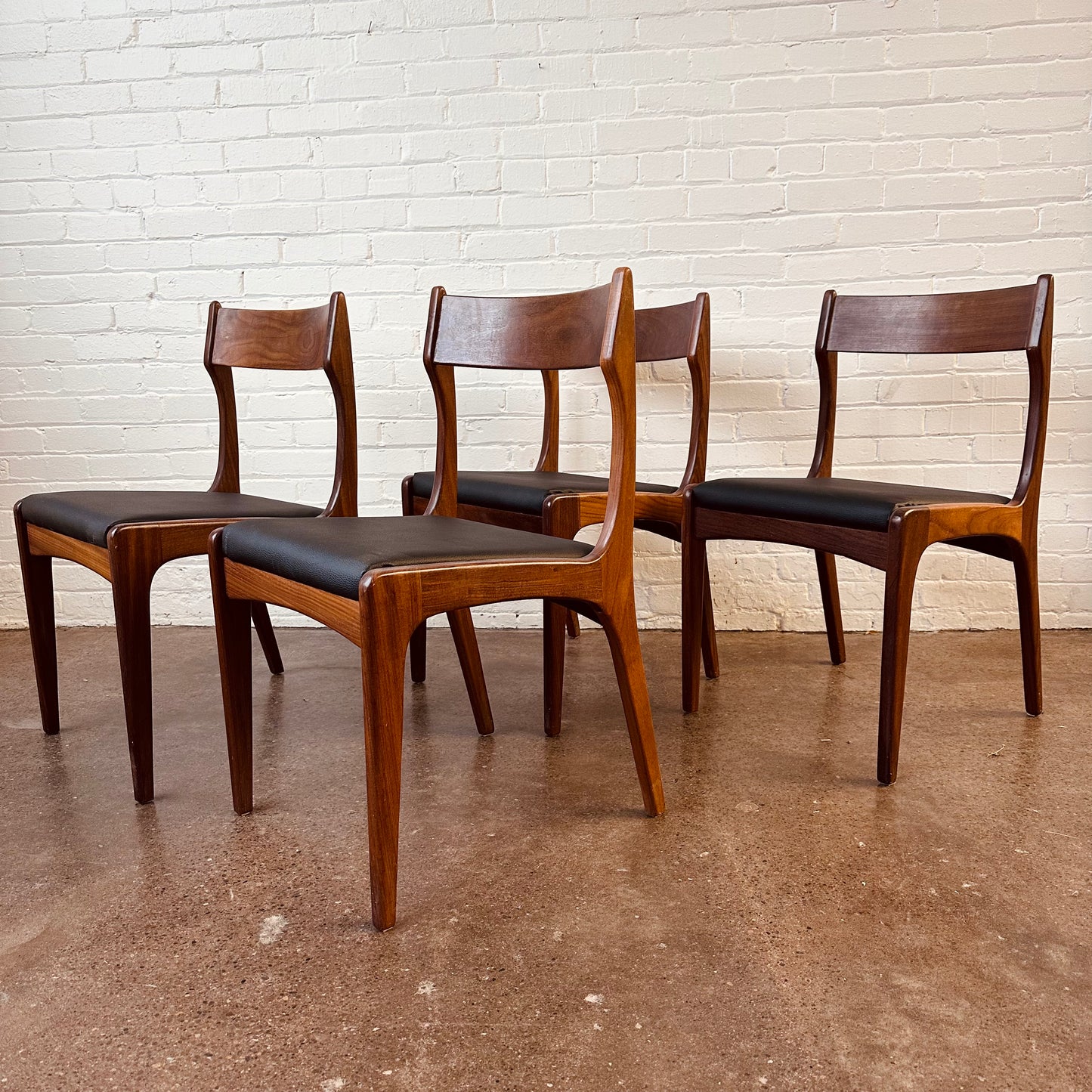 R HUBER TEAK DINING CHAIRS - SET OF FOUR