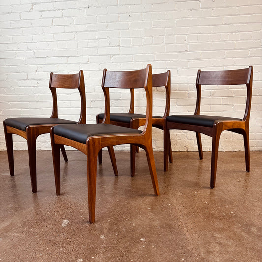 R HUBER TEAK DINING CHAIRS - SET OF FOUR