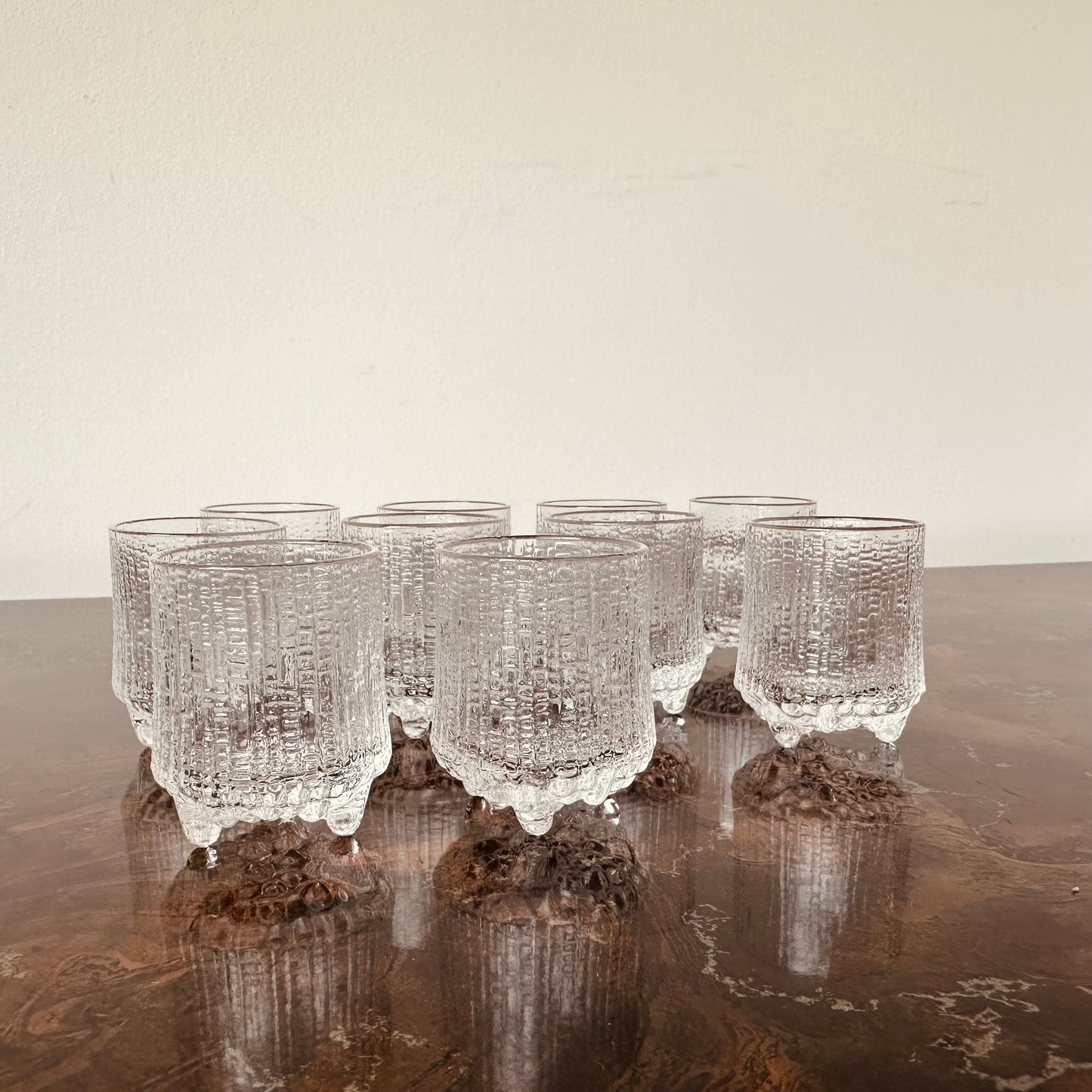 IITALLIA ULTIMA THULE SHOT GLASSES BY TAPIO WIRKKALA – SET OF 10