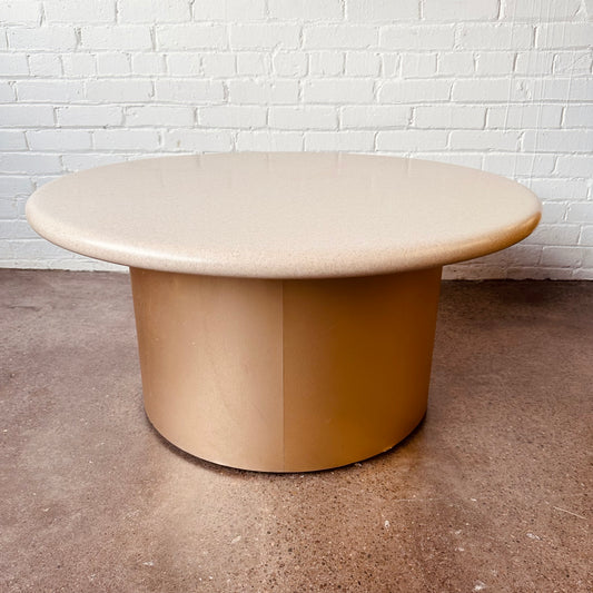 FORMICA ROUND POST MODERN STYLE COFFEE TABLE