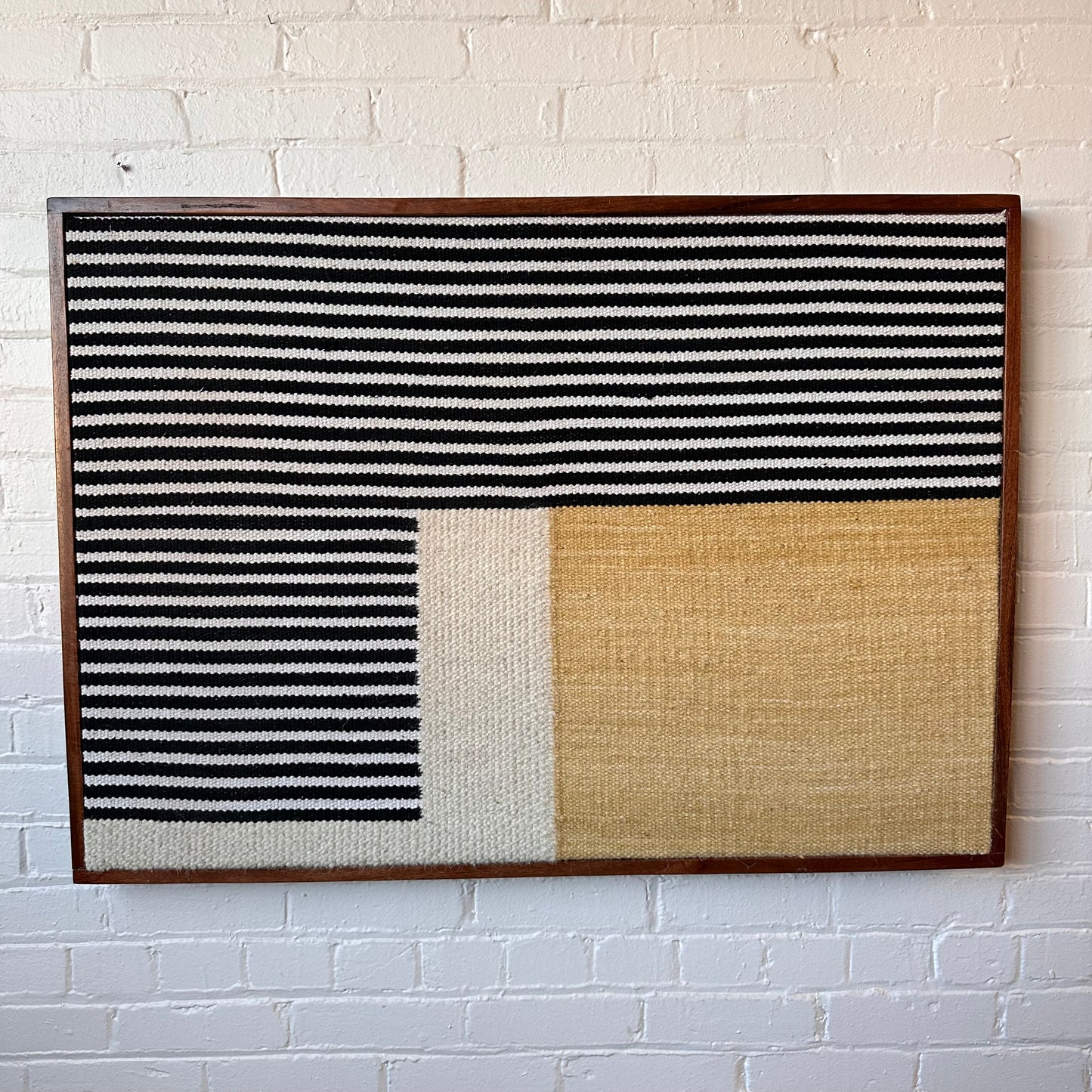 FRAMED GEOMETRIC WOVEN TEXTILE WALL ART