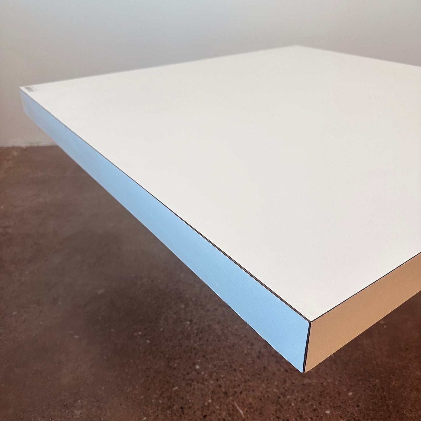 POST MODERN WHITE LAMINATE PARSONS COFFEE TABLE