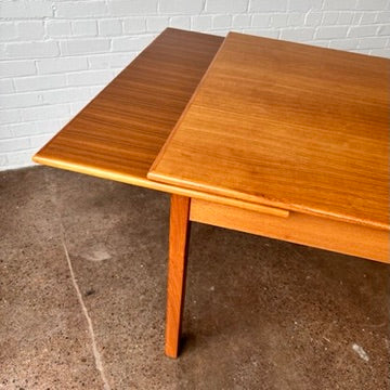 DANISH TEAK DRAW LEAF DINING TABLE 94"