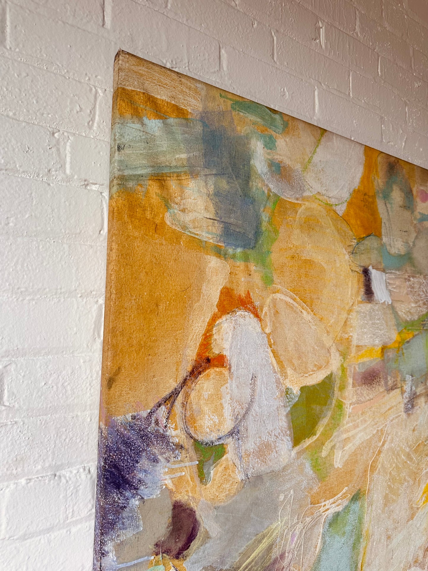SIGNED MARY WYRICK ABSTRACT PASTEL LARGE CANVAS PAINTING
