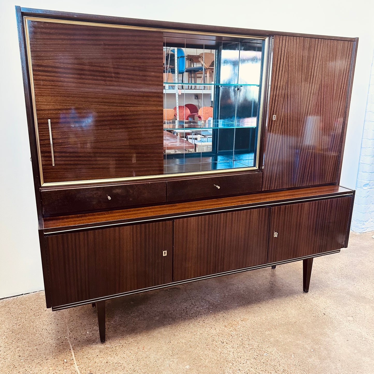 WEST GERMANY ART DECO MID-CENTURY BAR CABINET