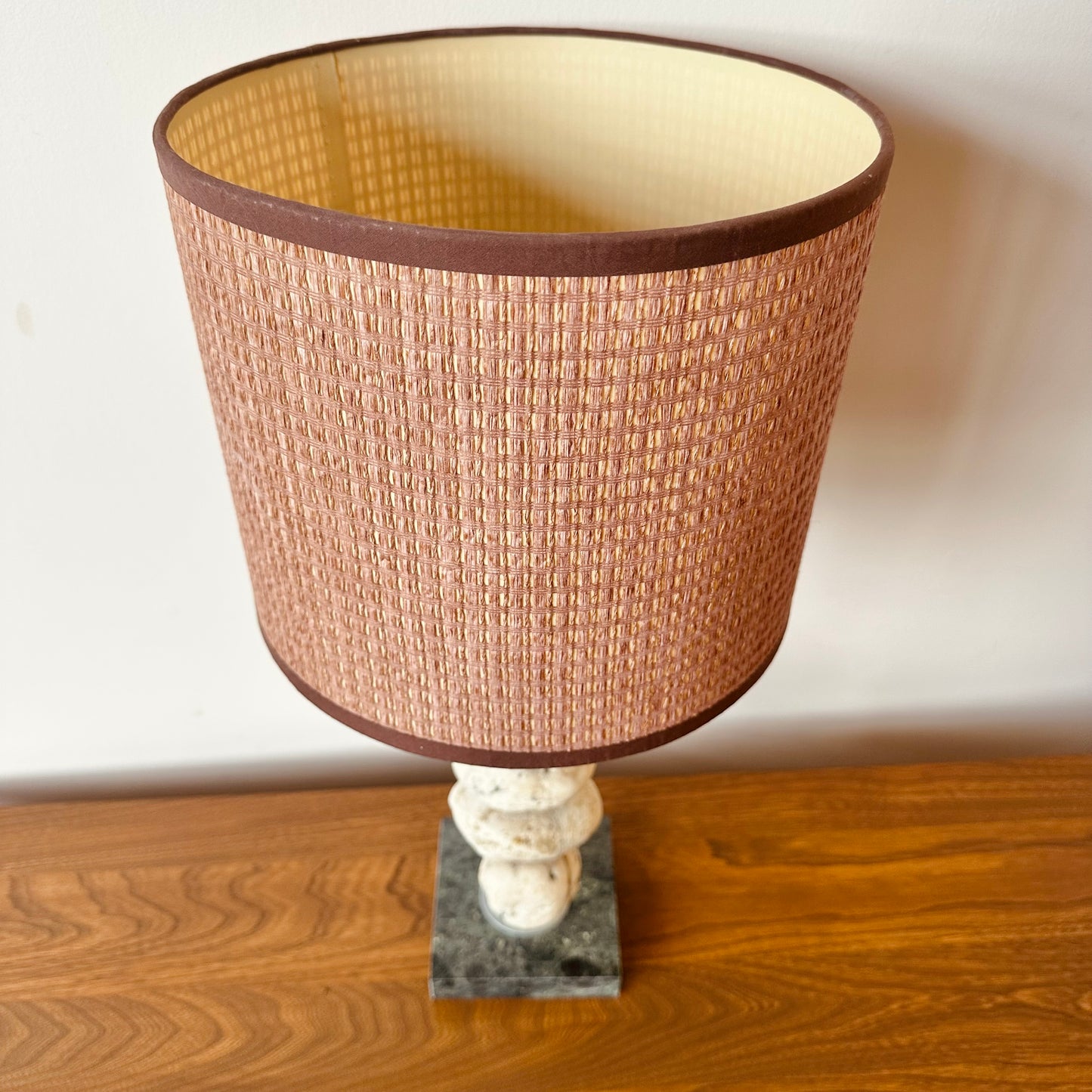 STONE AND MARBLE BASE TABLE LAMP