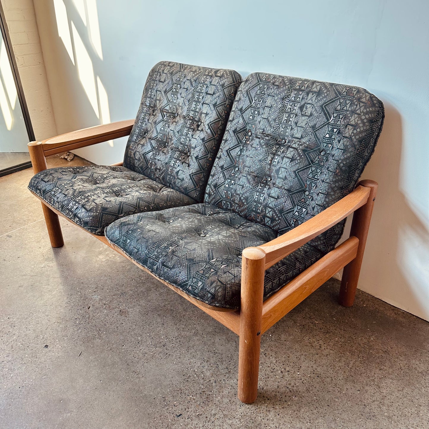 DANISH MODERN TEAK LOVESEAT