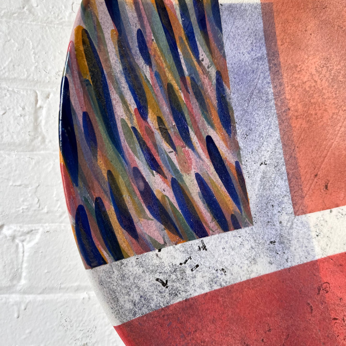 ABSTRACT CERAMIC ART PLATE BY DOUGLAS KENNEY