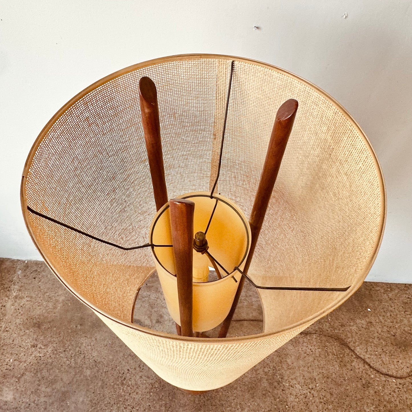 V H WOOLUMS FLOOR LAMP WITH ORIGINAL SHADE
