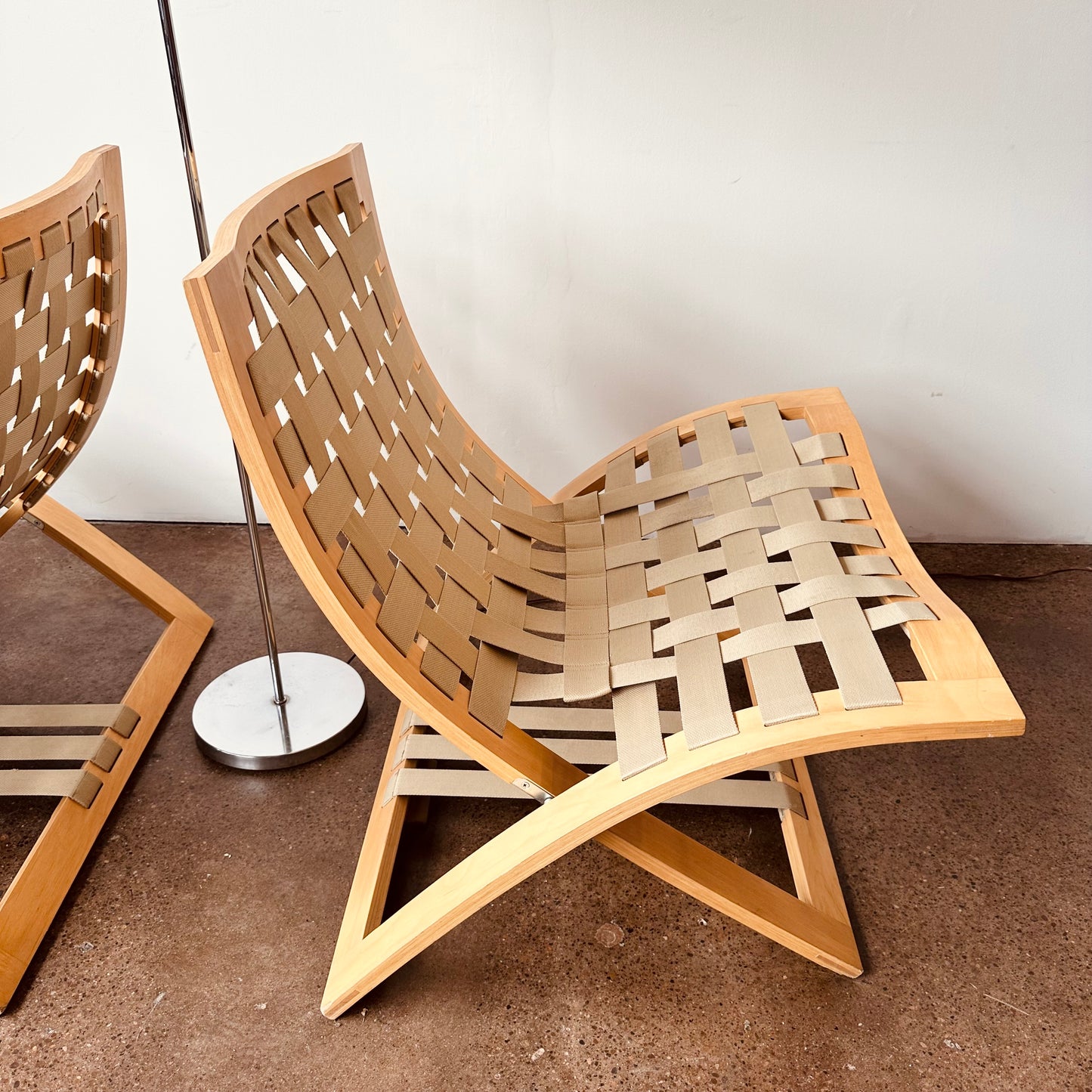 PAIR OF FOLDING LOUNGE CHAIRS BY BÖRGE LINDAU FOR BLÅ STATION