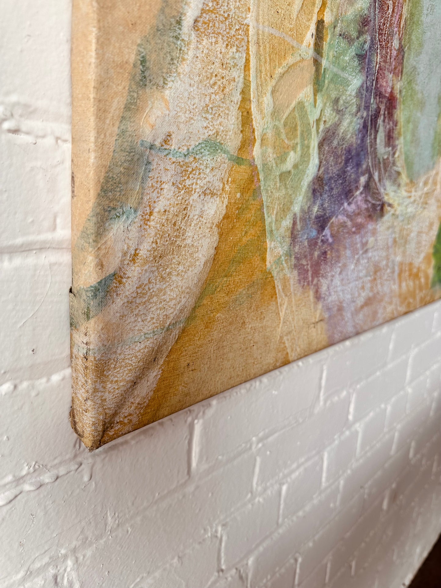 SIGNED MARY WYRICK ABSTRACT PASTEL LARGE CANVAS PAINTING