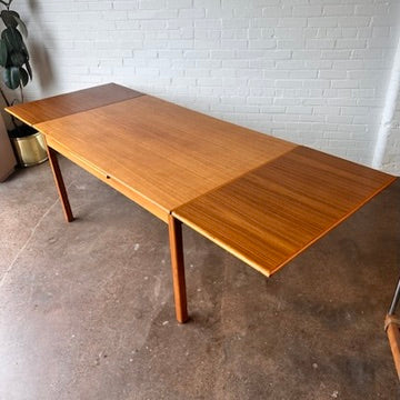 DANISH TEAK DRAW LEAF DINING TABLE 94"