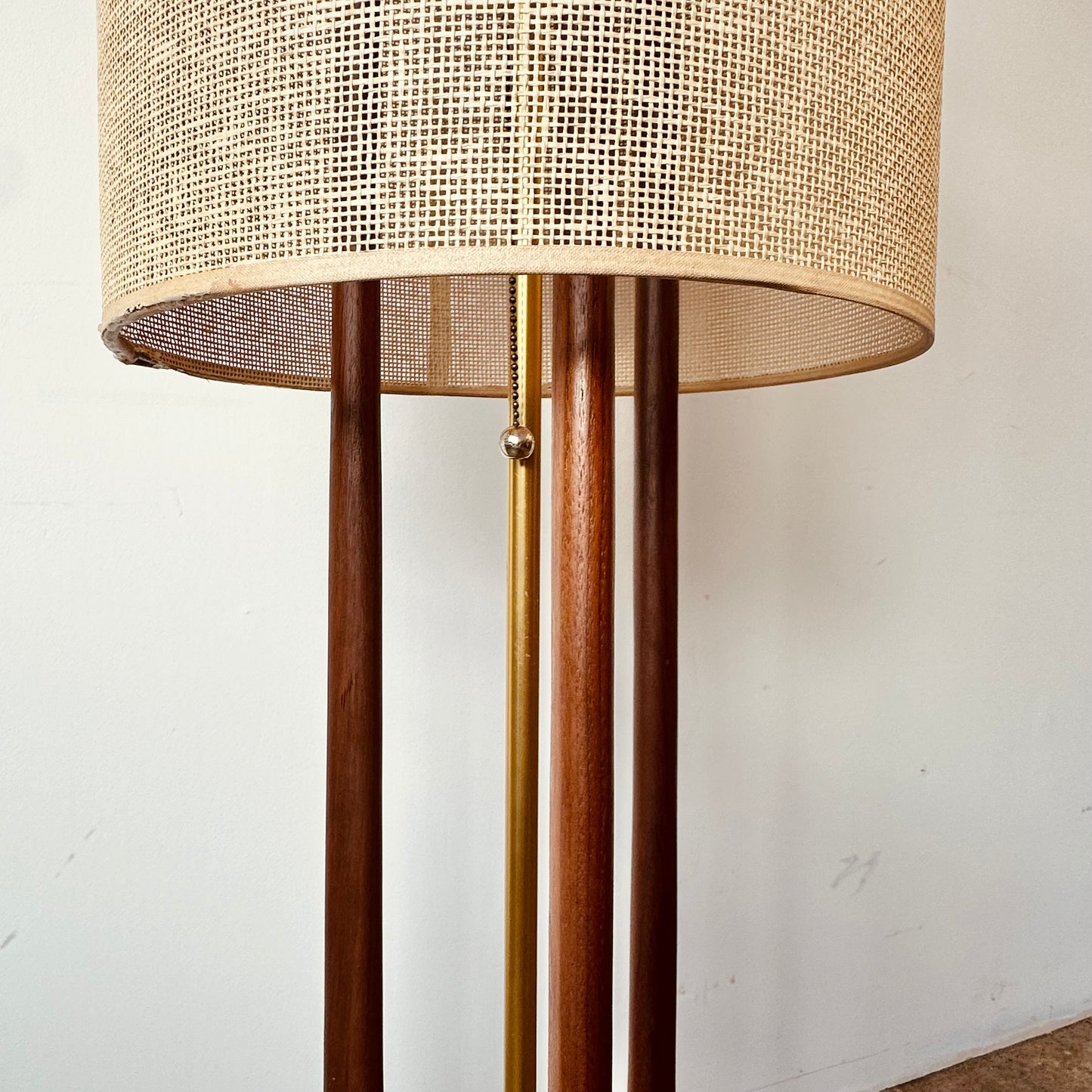 V H WOOLUMS FLOOR LAMP WITH ORIGINAL SHADE
