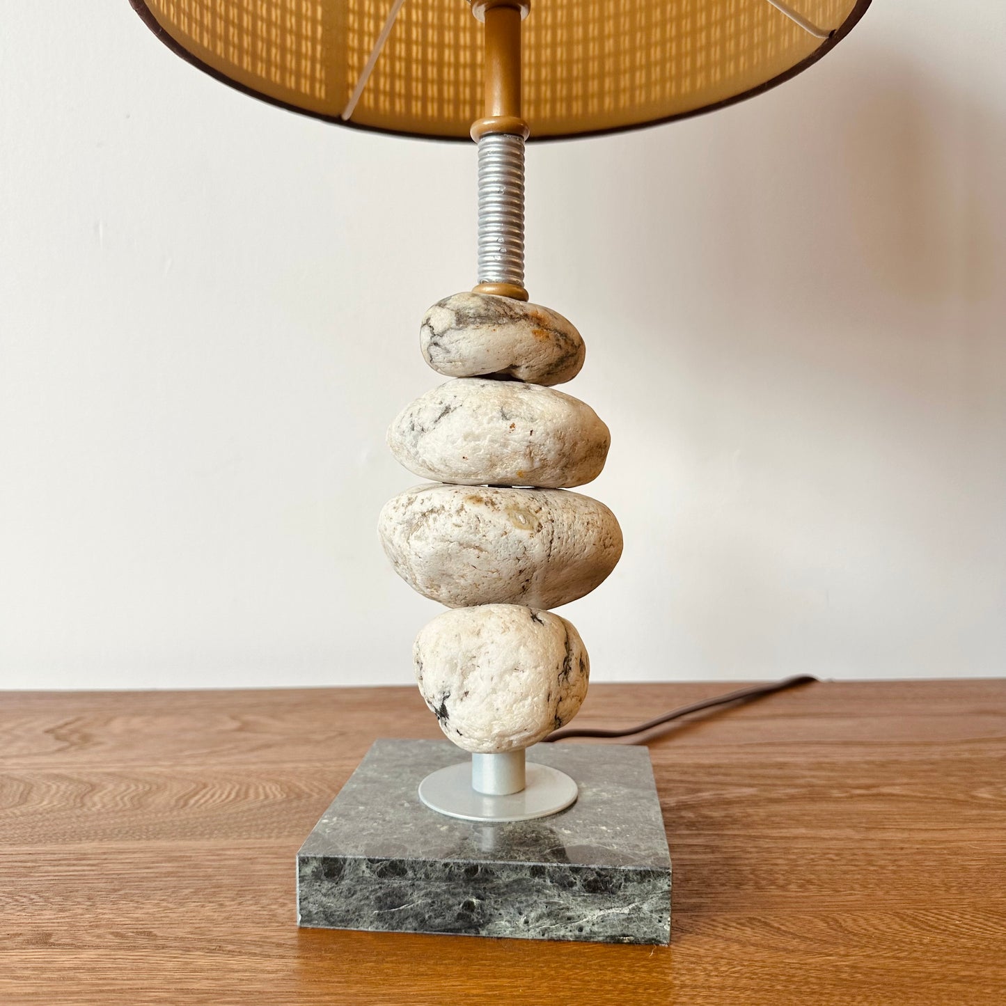 STONE AND MARBLE BASE TABLE LAMP