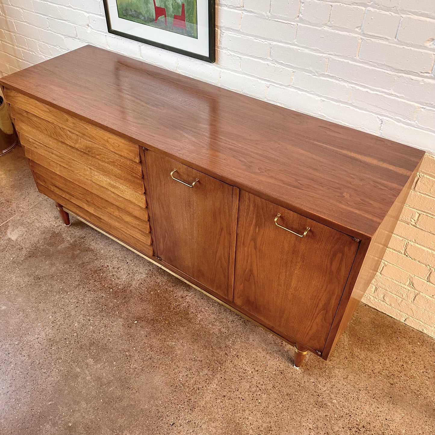 MERTON GERSHUN FOR MARTINSVILLE DANIA COLLECTION WALNUT SIDEBOARD CREDENZA
