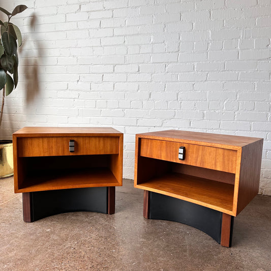 MCM RS ASSOCIATES TEAK NIGHTSTANDS - PAIR