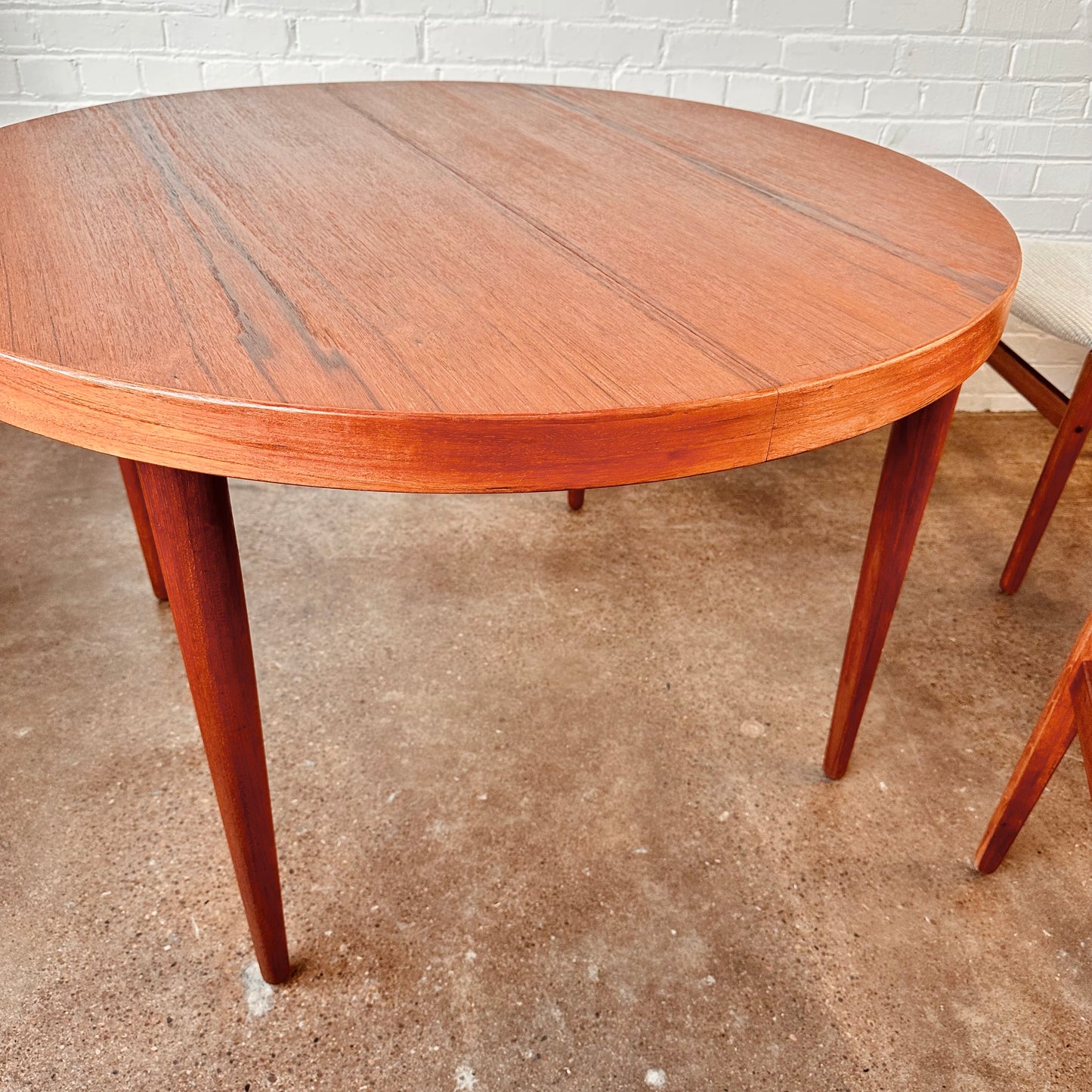 KAI KRISTIANSEN TEAK ROUND DINING TABLE - REFINISHED
