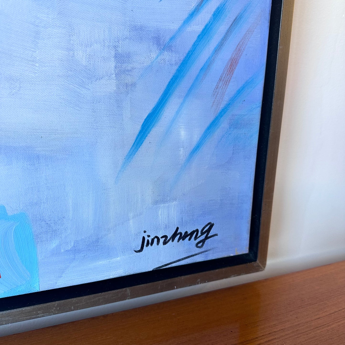 SIGNED AND FRAMED ABSTRACT ARTWORK BY ARTIST JINZHONG