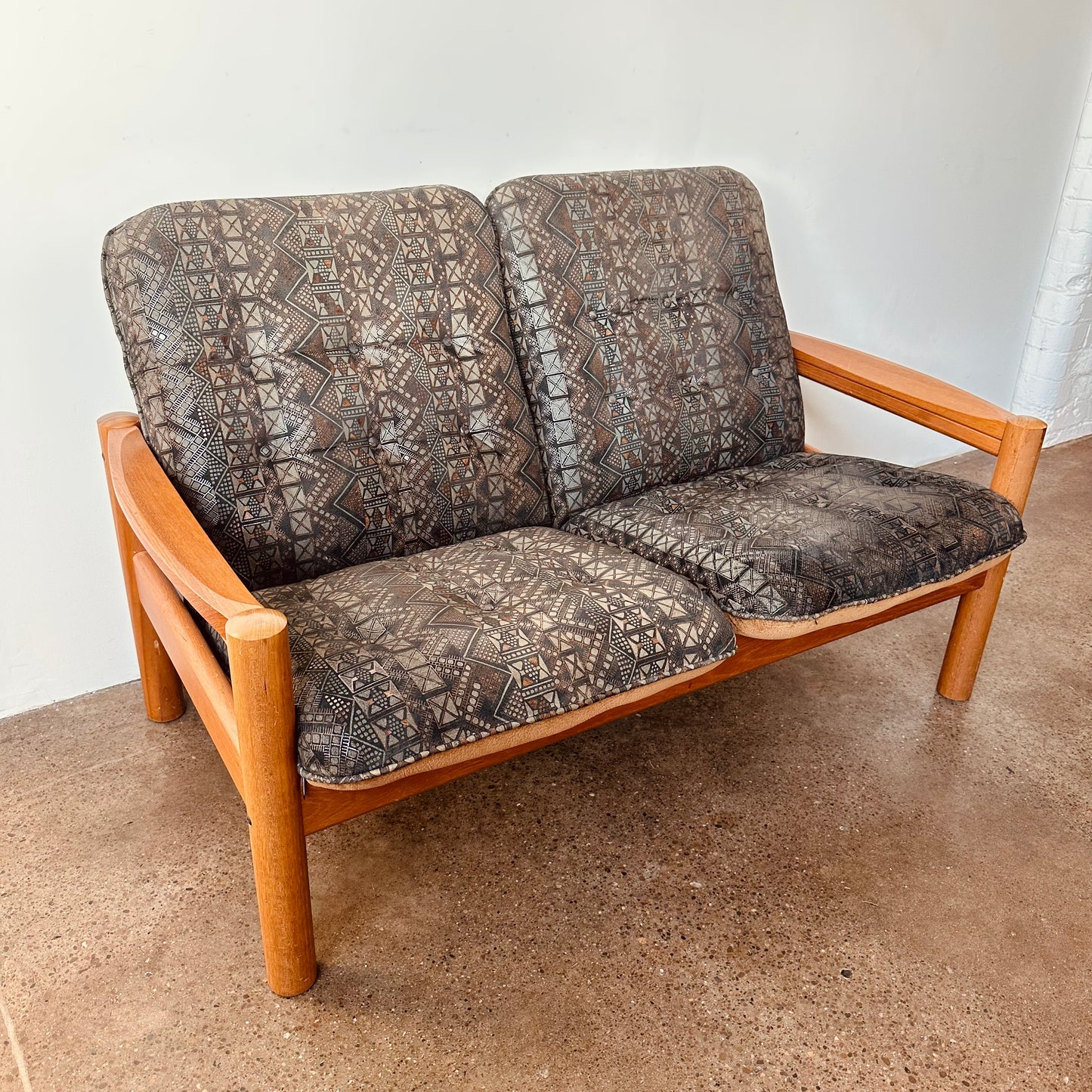 DANISH MODERN TEAK LOVESEAT