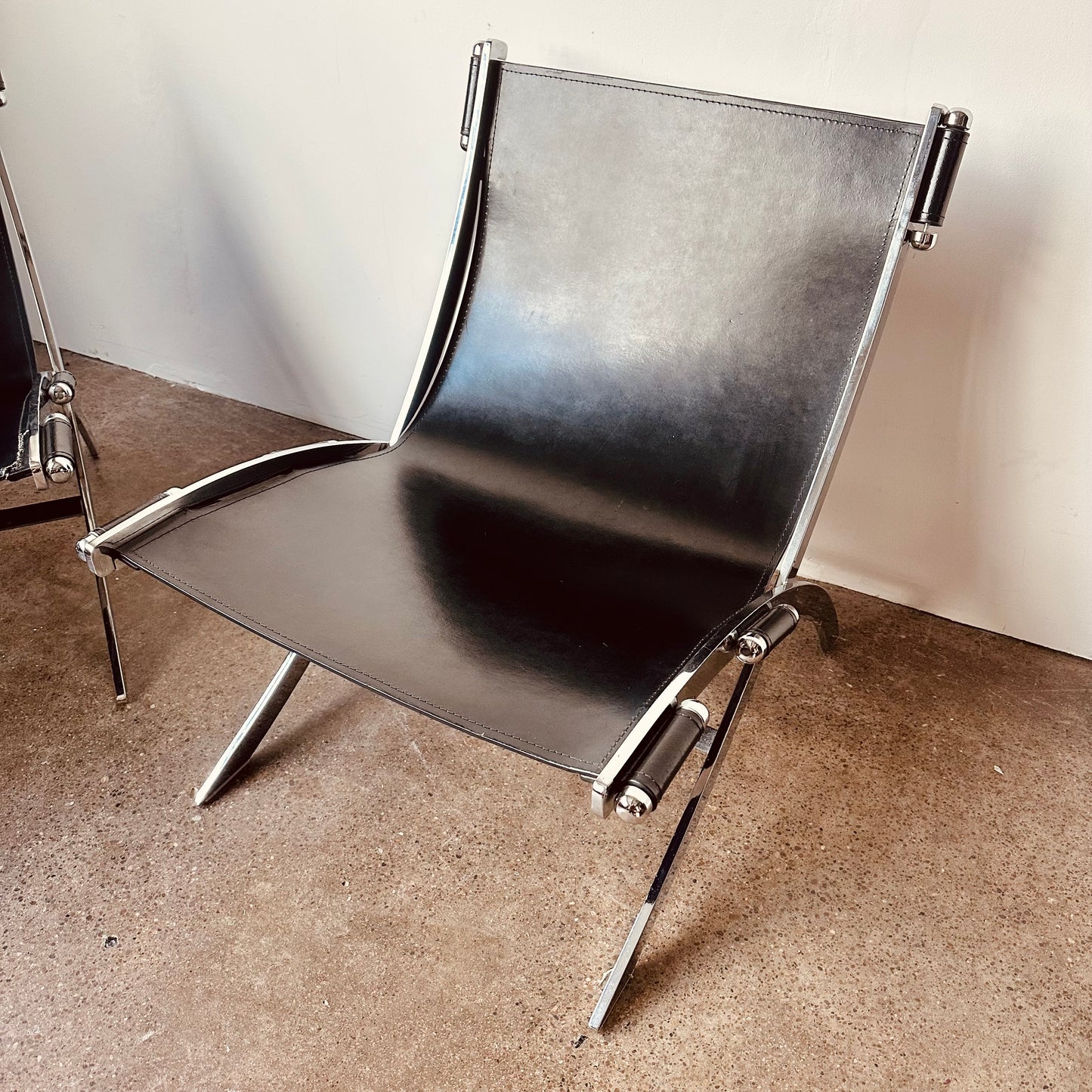 LEATHER SCISSOR CHAIRS BY ANTONIO CITTERIO FOR FLEXFORM