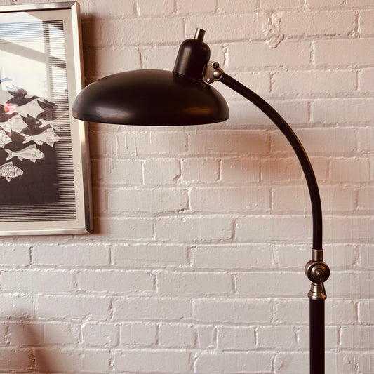 ROBERT ABBEY EBONIZED INDUSTRIAL FLOOR LAMP