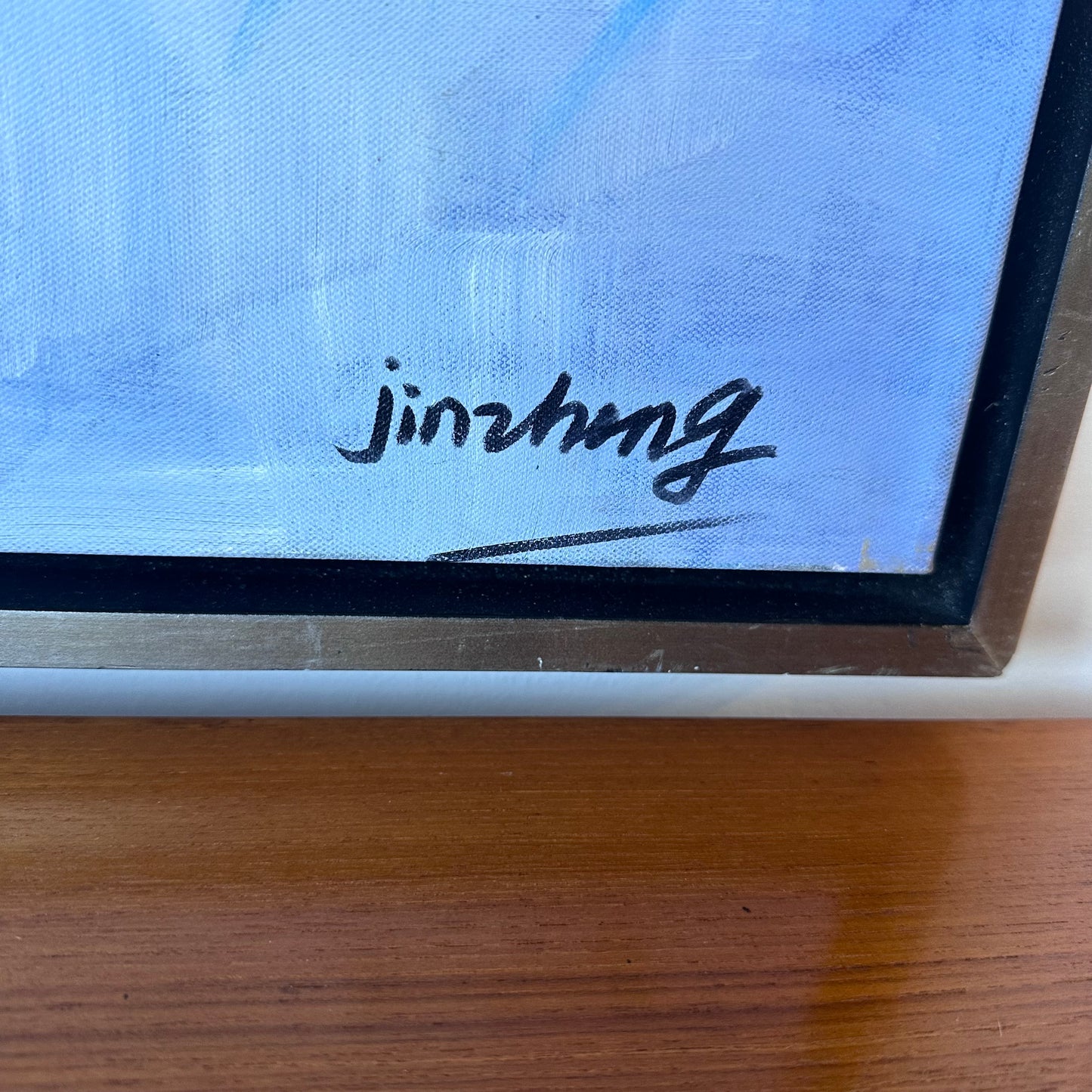SIGNED AND FRAMED ABSTRACT ARTWORK BY ARTIST JINZHONG