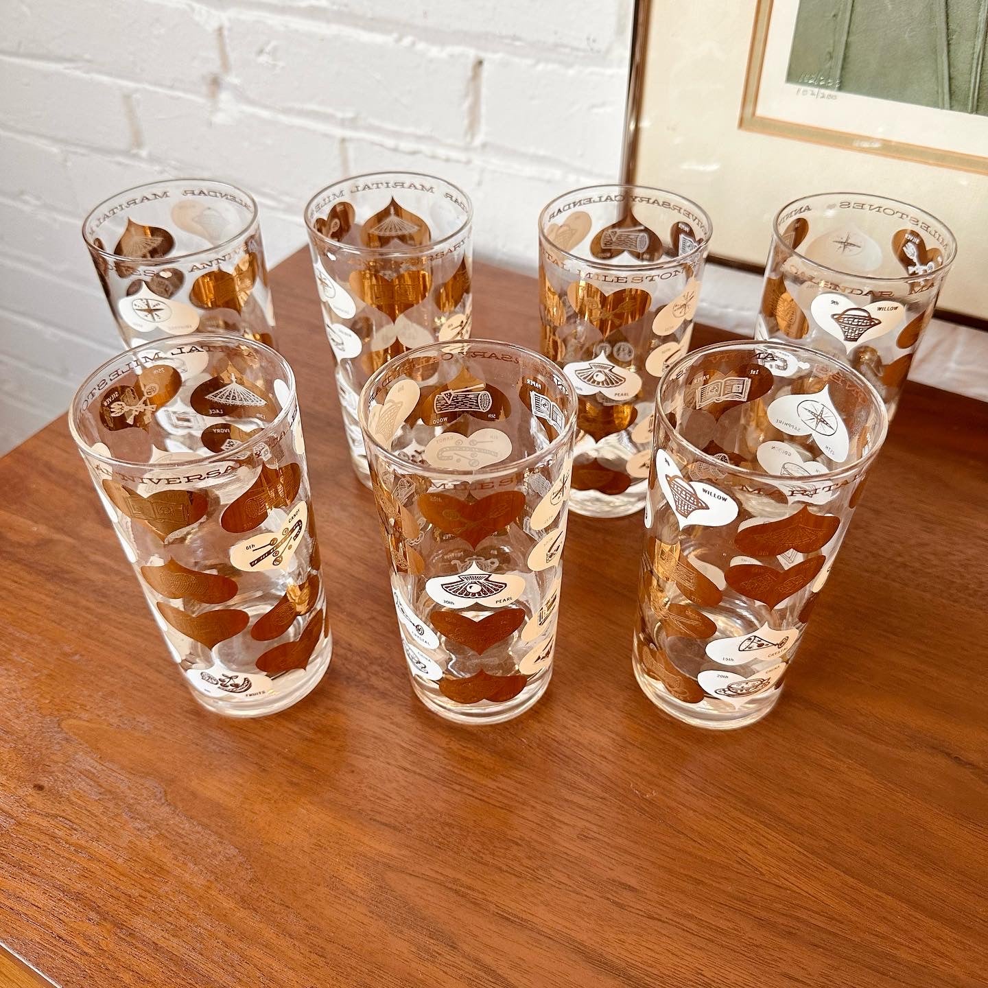 SET OF 7 ANNIVERSARY MILESTONES 22-KARAT HIGHBALL GLASSES