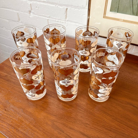 SET OF 7 ANNIVERSARY MILESTONES 22-KARAT HIGHBALL GLASSES