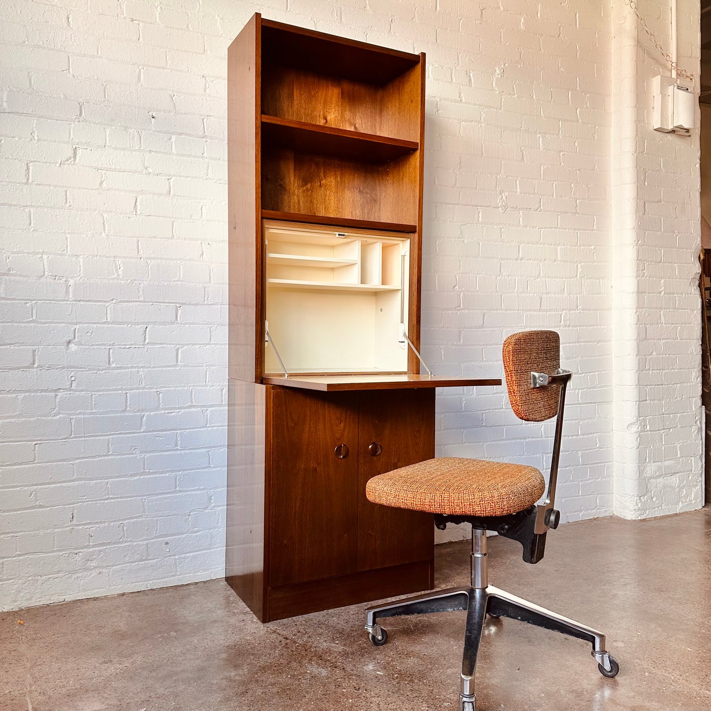 BELGIAN PULL-DOWN DESK / BAR CABINET BY VAN PELT